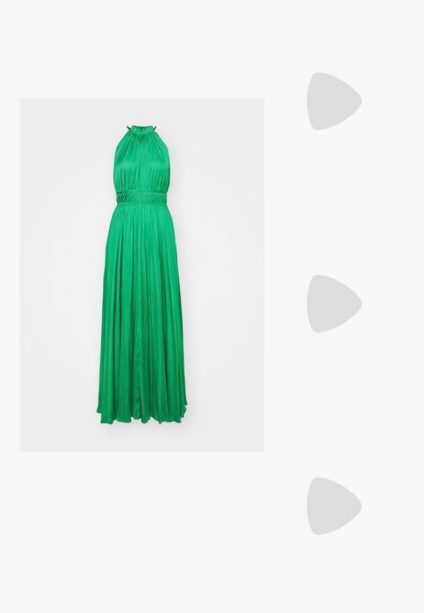 Maje Kokteilikleit/peokleit - vert; Must musta nahkkinga lamead kontsad, ruudukujulise varbaga, pahkluu rihmaga, mis sisaldab hõbedast taakleid, ning lame tald. Siledat pinda ja minimalistlikku disaini.; Maje MISS MINI - Ülerinna-kott - noir; Kuldne tooni kõrvarõngad mitme voolava ahelaga, millel on selged ovaalsed rhinestone aktsendid ja dekoratiivsed stud-tippud.