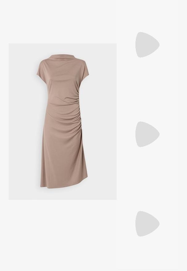 Tiger of Sweden ALIZ - Jerseykjole - mole; MICHAEL Michael Kors ALORA - Klassiske pumps - black; MICHAEL Michael Kors ZOE POUCHETTE - Håndveske - black; Lauren Ralph Lauren STONE HUGGIE DROP - Øredobber - gold-coloured/transparent