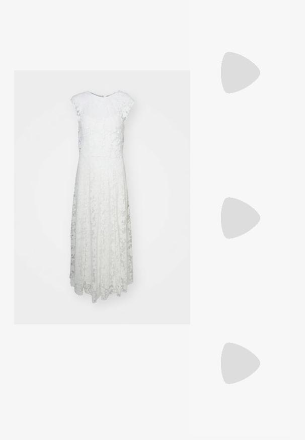 Philosophy di Lorenzo Serafini DRESS - Robe de soirée - fantasy white; Casadei GERALDINE COSMIC - Escarpins à talons hauts - gold; Cult Gaia HERA MINI SHOULDER - Sac à main - off white/multi coloured; Cult Gaia ASHA BODY JEWELRY - Autres accessoires - bright shiny silver-coloured
