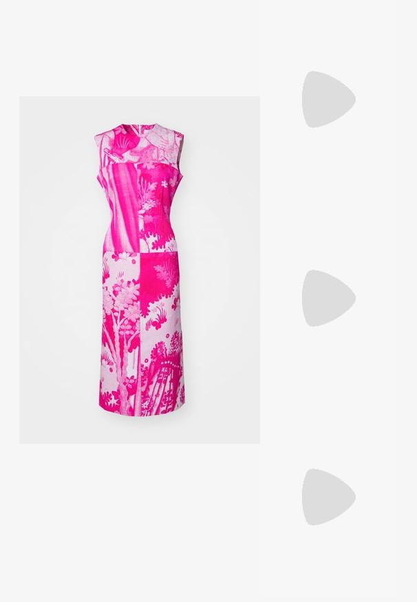 Erdem MIDI SLEEVELESS PENCIL DRESS - Vestido informal - cerise; MIISTA BIBI PIPER COURTS - Tacones - black; Cult Gaia JAALA NANO CROSSBODY - Bandolera - clear; Uncommon Matters WIND CREOLES - Pendientes - gold-coloured