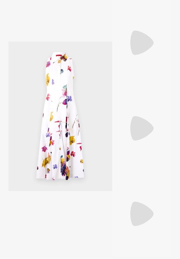 MAX&Co. ERNEST - Košilové šaty - ivory; Hnědé lakované kožené slingback boty s špičatou špičkou a mírným podpatkem. Disponují přezkou pro bezpečné upevnění. Hladký povrch.; CHLOÉ CARLINA OVERSIZED ROUND METAL SUNGLASSES - Sluneční brýle - gold-coloured/brown; Hnědá kožená křížová taška s zakřiveným tvarem, zlatými detaily a akcentem s přezkou. Obsahuje odnímatelný popruh na rameno.