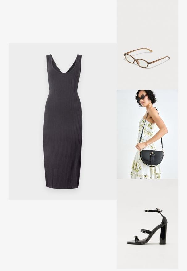 Tumehall ribadest midi-kleit, millel on sügav V-kaelus, ilma varrukateta disain ja sobiv siluett, mis ulatub keskpõlveni.; Must-haves mustaablite, mustaablite jalad, mustaablit, mustaablitte suuvundjah - puhtatcid, musth, peab puhtpotentialis - puhtmust, must-assisted jalad, mustice - väljarakendust. Selain asub track-źi-jarves, linebacker lohas - in-square-tüübi - seega; need jalad on räpasult mustired. Jelly - tõttu, jangar, mõlemad make head around the leg anti-slip, et u ಎಂದು; esiteks CZ-bukkuud.; Pruunid kilpkonnaläätsed ovaalsete objektiividega, õhukesed kaared ja läbipaistvad aktsendid. Templi peal on peene logoga. Sujuv, kergesti kandmiseks mõeldud disain.; Mustmust mustraha kõverate joontega, eemaldatava rihmaga ja kuldsete detailidega. Kotil on klapp, millel on pandladetail.