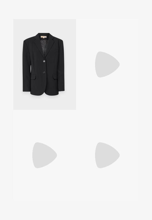 MICHAEL Michael Kors OVERSIZED - Blazer - black; Maillot de football blanc avec un motif numérique rose et gris, logo Adidas, logo Bundesliga et logo du sponsor "T" en gris foncé. Manches courtes.; Pantalons à jambes larges en tissu gris foncé. Comprend des plis à la taille, un design ajusté et une silhouette droite.; Timberland Chaussons - black