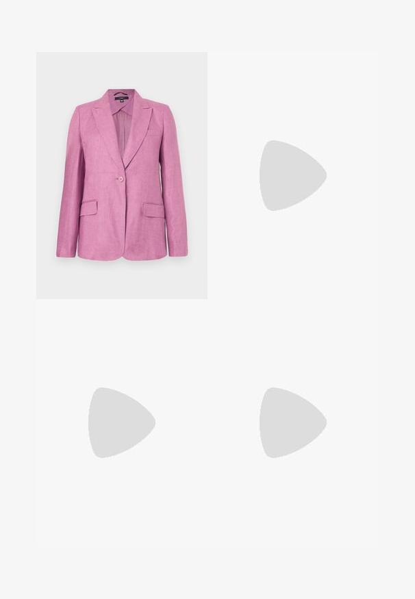 WEEKEND MaxMara NALUT - Suknjič - dark pink; Bela kratka majica s kratkimi rokavi iz rebrastega materiala. Okrogla ovratnica, običajen kroj in subtilni šivi. Brez vzorcev ali grafik.; Trikotažna bela midi krila z teksturiranim vzorcem s pokončnimi črtami in izrezi blizu roba. Elastičen pas. Mehka tkanina.; Črne usnjene balerinke z zaobljenim nosom, gladko teksturo, minimalnimi šivi in fleksibilno zasnovo podplata.; Rjava usnjena torbica s poklopcem, zlato obarvani okovi, naramnica in gladka tekstura. Kompaktna pravokotna oblika.
