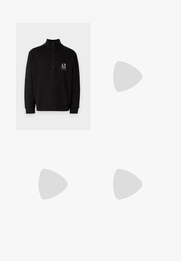 Sweatshirt preto com fecho de correr, feito de uma mistura de algodão. Apresenta um colar alto, punhos em ribana e um pequeno logótipo branco no lado esquerdo do peito.; Calças de jogger pretas feitas de tecido suave, com um ajuste justo, cintura elástica e texto de logo branco na perna esquerda.; Sapatilha de couro branco com acabamento suave, bico redondo, atacadores planos e uma sola texturizada. Apresenta um logotipo discreto no calcanhar.; Óculos de sol redondos pretos com lentes escuras e hastes metálicas finas. Inclui pontas de templo transparentes e detalhes em prata na dobradiça. Design minimalista.
