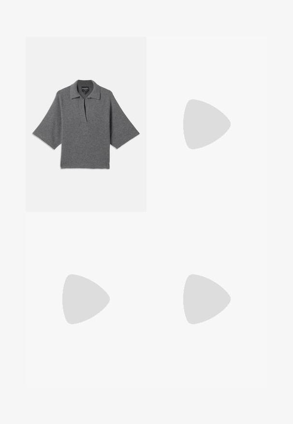 Harmaa neulepulloveri, jossa on kaulus, puoliksi auki oleva pääntie ja leveät hihat. Pehmeä rakenne ja rento siluetti tarjoavat mukavuutta.; RE/DONE THE ANDERSON - Straight leg -farkut - ladysmith; Beige korkeakorkoiset sandaalit minimalistisella designilla, joissa on kaksi pyöreää yksityiskohtaa ja paksu korko. Valmistettu sileästä nahasta.; Vaaleansininen nahkainen crossbody-laukku, jossa on kultasävytetty metalliosat, vetoketjukiinnitys ja etutasku. Mukana säädettävä olkahihna käytännöllisyyden vuoksi.