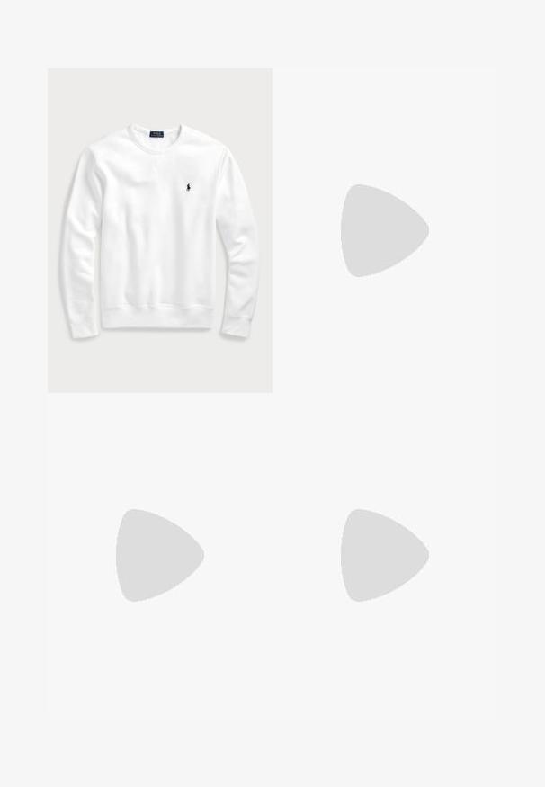 Sudadera blanca confeccionada en mezcla de algodón, con cuello redondo, mangas largas, puños acanalados y un pequeño logo en azul marino en el lado izquierdo del pecho.; Bally Camiseta básica - white; Pantalones cortos de algodón blancos con un lazo en la cintura, dobladillo enrollado con lazos y bolsillos delanteros planos. Tejido suave y ligero.; Zapatillas blancas hechas de material sintético texturizado, con un logo en azul marino, diseño de cordones y una suela de goma de perfil bajo.
