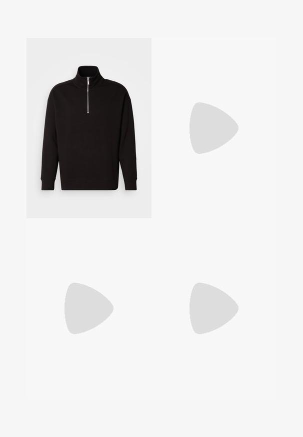 Calvin Klein Q ZIP - Felpa - black; Calvin Klein NANO LOGO - T-shirt basic - tofu; Calvin Klein Jeans 90'S LOOSE - Jeans loose fit - denim dark; Calvin Klein Jeans APRON LOAFER - Scarpe senza lacci - triple black