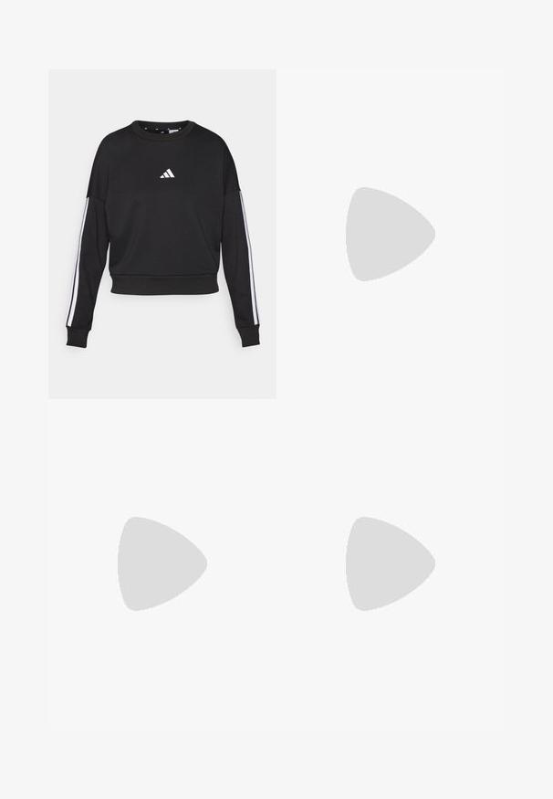 Μαύρο φούτερ με μακριά μανίκια, στρογγυλή λαιμόκοψη, λευκό λογότυπο Adidas στο στήθος και λευκές ρίγες κατά μήκος των μανικιών. Μαλακή υφή.; Λευκή κοντομάνικη μπλούζα φτιαγμένη από βαμβάκι με στρογγυλή λαιμόκοψη, που διαθέτει ανοιχτό ροζ κείμενο "BJÖRN BORG" στην αριστερή περιοχή του στήθους.; Μαύρο αθλητικό παντελόνι με πιέτες, ελαστική μέση και πλευρικές ρίγες. Κατασκευασμένο από λείο ύφασμα, με το λογότυπο Adidas σε άσπρο χρώμα.; Μπεζ αθλητικά παπούτσια με ροζ λογότυπο τριών λωρίδων, πλεχτό πάνω μέρος, επενδεδυμένο κολάρο και λευκή καουτσούκ σόλα, με την επωνυμία "LIGHTSTRIKE".