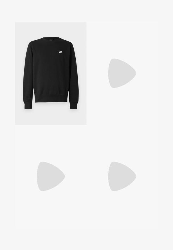 Črna majica s kapuco, okroglo izrezano ovratnikom, dolgimi rokavi in rebrastimi manšetami. Na prsih je majhen bel logotip Nike. Mehka tekstura.; Modre atletske kratke hlače z elastičnim pasom, vrvico za nastavitev in belim tiskanjem: "SAMO ZA URADNO RABO" ter logotipom Nike.; Beli Nike Air Max 90 športni copati vsebujejo gladko usnjeno in mrežasto zgornji del, perforirane podrobnosti, oblazinjeno podplato in vidno zračno enoto za udobje.; Crne sončne naočale s mat površinom, pravokutne leće, blagi luk na sljepilima, diskretna oznaka i leće sa dimnim nijansama.