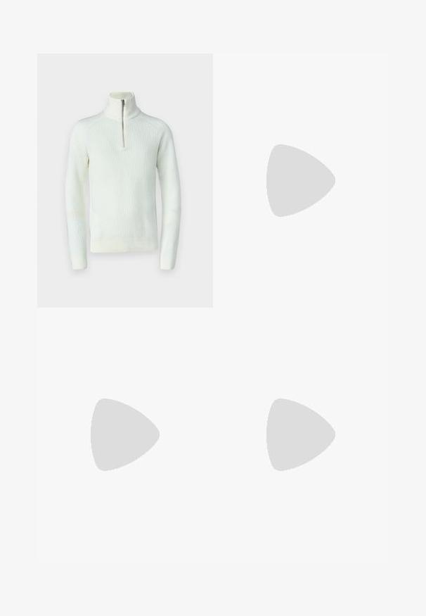 Jack & Jones JJPANNEL HALF ZIP  - Pullover - cloud dancer; Jean en denim noir avec une coupe droite, cinq poches et passants de ceinture, présentant une texture légèrement délavée et des coutures contrastées.; Mocassins en cuir noir avec une finition lisse, présentant un détail de sangle à l'avant et une semelle en caoutchouc épaisse avec des accents striés.; Montre à quartz en métal avec un cadran noir, des chiffres blancs et un affichage de la date. Dispose d'un bracelet en acier inoxydable et d'une résistance à l'eau de 100 m.