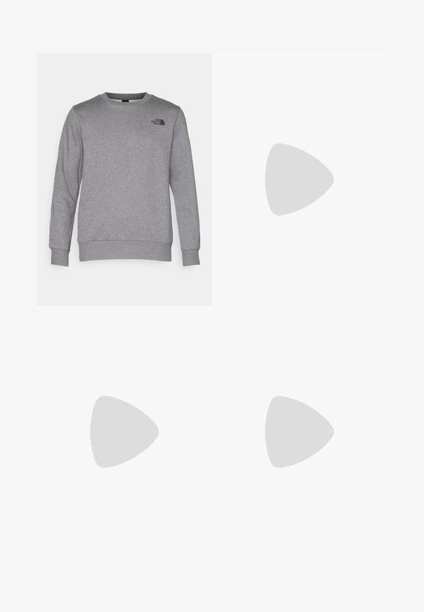 Grå sweatshirt i mjukt bomullstyg, med rund halsringning, långa ärmar, ribbade ärmslut och nederkant, samt en svart logga på bröstet.; Svart kortärmad T-shirt i lättviktig tyg. Har en liten vit logotyp på vänster bröst och subtila axeltoner.; The North Face HORIZON PANT - Friluftsbyxor - black; Svart löparsko med röda accenter; andningsbar mesh-överdel, strukturerad sula och vadderad krage; har logotyp och gummitå. 