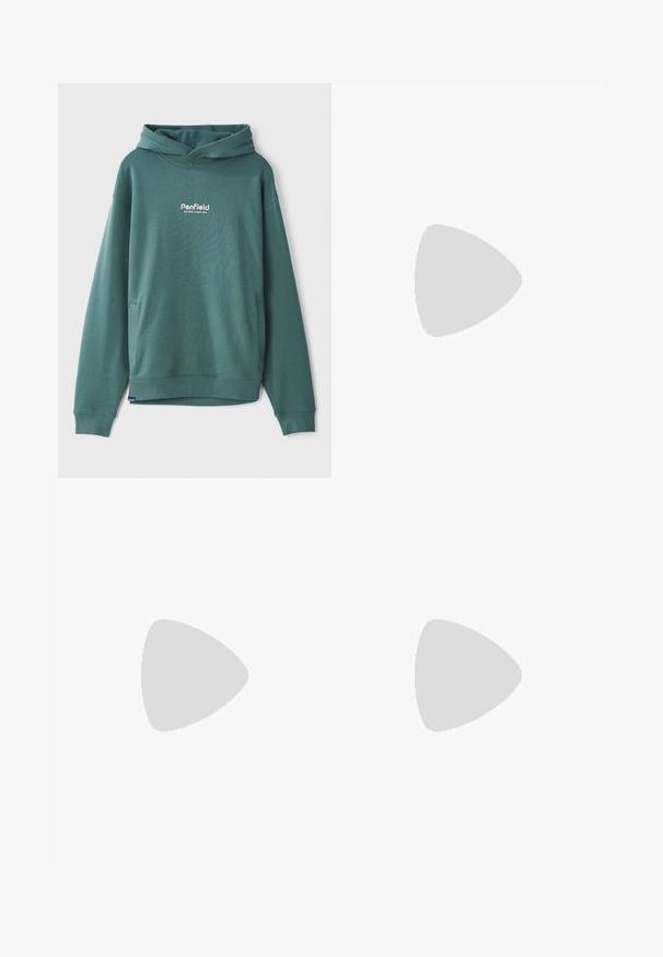 Sweatshirt verde com capuz, feito de um tecido de mistura de algodão, apresentando um bolso frontal, punhos canelados e um logótipo branco bordado no peito.; Três tops em algodão de alças brancas com nervuras. Apresentam um decote redondo e pequenas etiquetas pretas perto da bainha. Disponíveis em vários tamanhos.; Calças de treino cinzentas da Nike com um cós elástico ajustável, pernas ajustadas, bolsos laterais e pormenores de costura distintos. Tecido suave e texturizado.; Sapatilha atlética cinza com parte superior em malha e camurça, detalhes brancos, sola acolchoada e um design distinto com elementos refletivos.