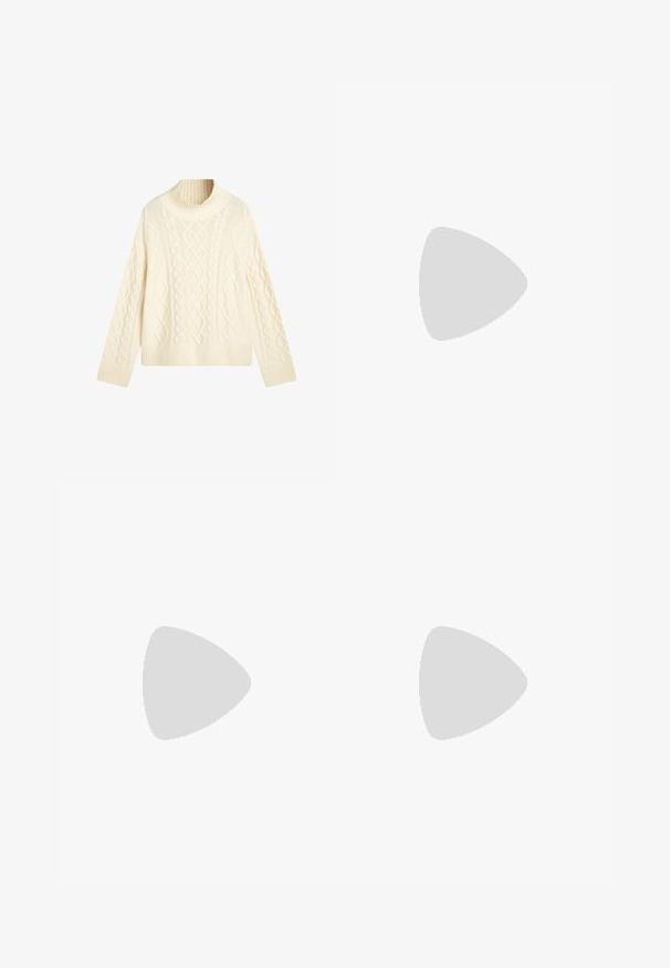 GANT CABLE - Svetr - cream; Béžové žebrované legíny s vysokým pasem, vyrobené z měkké, pružné látky pro pohodlí a snadnost pohybu.; Dr. Martens MAYBOLE CHELSEA - Kotníkové boty na platformě - black/cherry red; Hnědá kabelka z kůže s raženým krokodýlím vzorem, která má zakřivený, strukturovaný tvar a zlatý uzlový detail. Nastavitelný popruh a hladká textura.