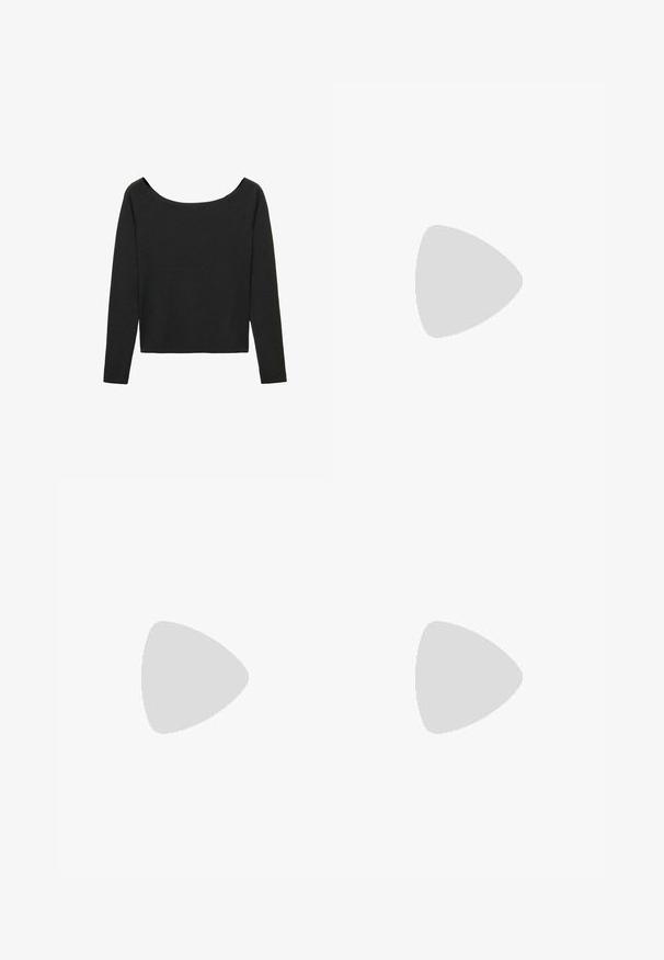 Mango Trui - black; Zwarte denimbroek met een recht silhouet, vijf zakken, metalen knoopsluiting en subtiele stikdetails. Gladde textuur.; Bershka Sandalen met hoge hak - black; Zwarte laarzen in lakleer met een gebogen vorm, één schouderband, voorvakken en accenten in zilverkleurig metaal.