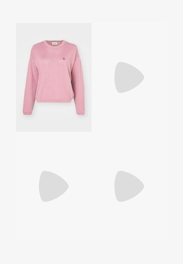Carhartt WIP NORLINA - Maglione - dusty fuchsia; Carhartt WIP BRANDON SMITH - Shorts di jeans - white; adidas Originals COUNTRY OG - Sneakers basse - silver met/white/cream white; Even&Odd by Zalando FRINGED - Borsa a mano - sand