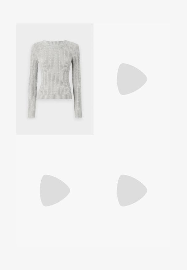 Hollister Co. EMEA ICON szary; Jasnoniebieskie dżinsy o szerokich nogawkach, wykonane z denimu, z wysokim stanem, pięcioma kieszeniami i widocznym przeszyciem wzdłuż szwów.; Czarne skórzane botki za kostkę z okrągłym noskiem, sznurówką z przodu i grubą gumową podeszwą z teksturowanym bieżnikiem. Pętelka do zakładania z tyłu.; Srebrne kolczyki w formie obręczy o minimalistycznym designie. Okrągły kształt, gładka faktura i cienki profil. Lekkie, z polerowanym wykończeniem.