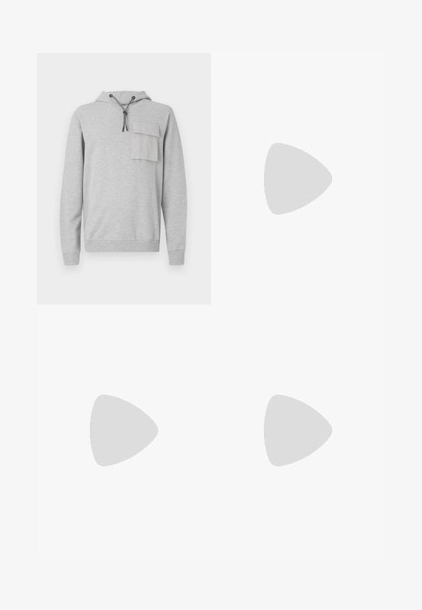 Haut à capuche gris en matériau doux, avec une poche kangourou à l'avant, un cordon de serrage pour la capuche et des poignets et un ourlet côtelés. Design simple et fonctionnel.; Pantalons de lounge en coton gris avec une taille élastique, un cordon de serrage et deux poches latérales ; design à jambe droite, texture douce, sans motifs.; Bottine en daim beige avec un col rembourré noir, œillets en métal doré, détails de surpiqûres blanches et semelle en caoutchouc robuste avec des crampons prononcés.; Noeud papillon en tissu lisse, de largeur étroite et orné d'une pince à cravate en argent qui souligne son design.