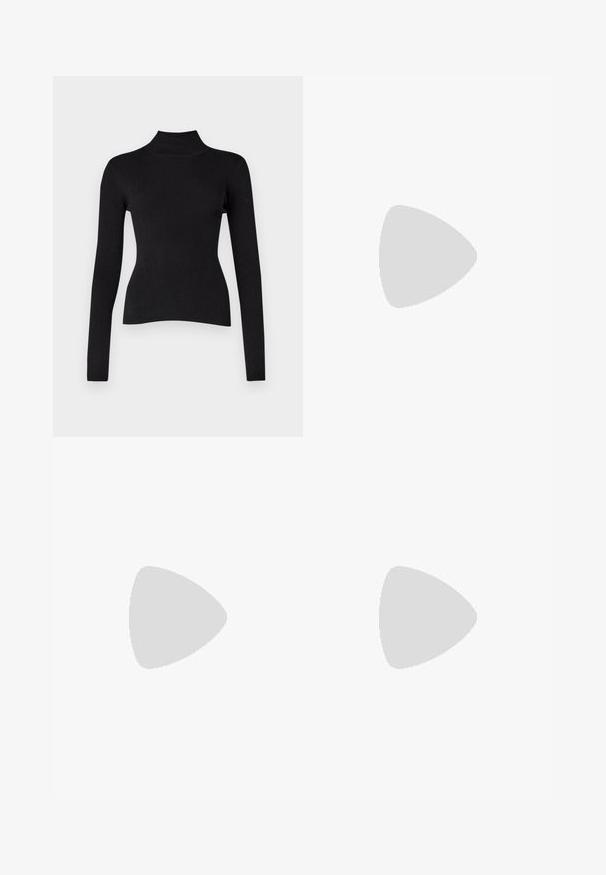 WEEKEND MaxMara ZANZARA - Džemper - nero; Kootud valge midi seelik, millel on tekstuurine muster vertikaalsete joonte ja lõike-detailidega hemmi lähedal. Elastne vöökoht. Pehme materjal.; Musthave mustika tantsutossud mustast nahast, ümmarguse varbaga, siledast tekstuurist, minimaalse õmblusdetailiga ja paindliku tallakujundusega.; Pruunist nahast käekott, millel on klapiga sulgur, kuldne riistvara, õlarihm ja sile tekstuur. Kompaktne ristkülikukujuline vorm.