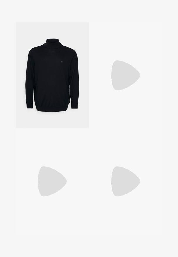 Calvin Klein SUPERIOR MOCK - Camisola - black; Calças cargo pretas feitas de um tecido durável, com bolsos laterais, fecho de botão e um design justo. Textura suave com detalhes mínimos.; Sapatilhas de couro branco com perfurações, biqueira redonda, sola plana e atacadores grossos, apresentando um logotipo swoosh visível e "AIR" no calcanhar.; Relógio de pulso em aço inoxidável prateado com um mostrador azul-marinho, marcadores de horas metálicos e uma janela de data às 3 horas. À prova de água até 50 metros.