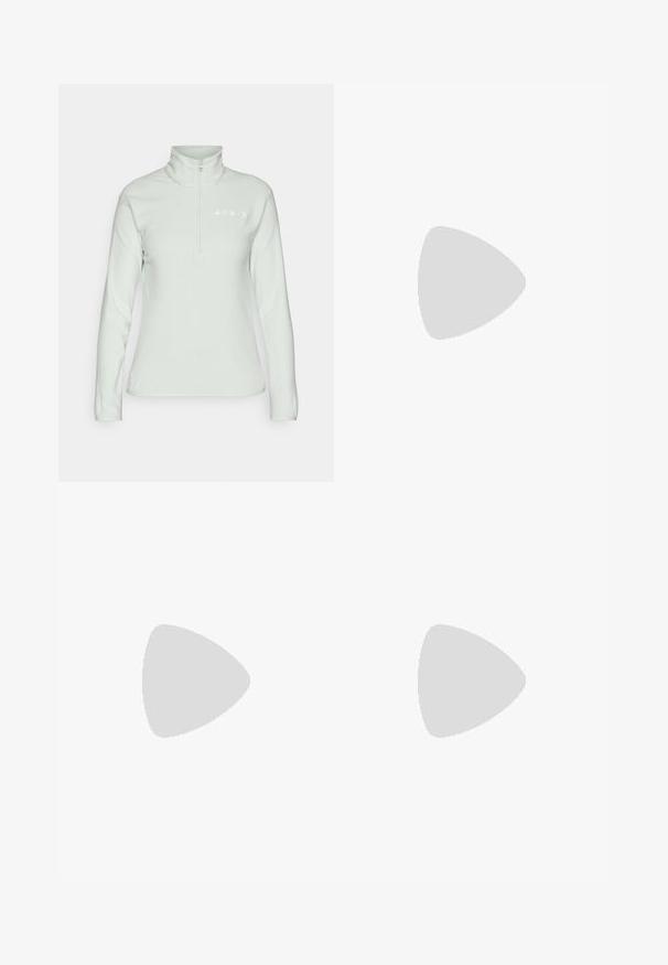 Adidas Terrex ESSENTIALS HALF ZIP  - Polárpulóver - linen green; Fekete, könnyű kültéri nadrág, rugalmas derékrésszel, oldalzsebekkel és logóval a jobb oldali comb felső részén. Simal, vízlepergető szövet.; Fekete futócipő texturált felsőrésszel, kiemelkedő fehér "TERREX" logóval, kúpos talpformával és szürke árnyalatú akcentussal a sarokon.; Világos bézs vászontáska, két erős fogantyúval, kontrasztos fehér díszítéssel, és a "THE NORTH FACE" fekete logóval az elején.