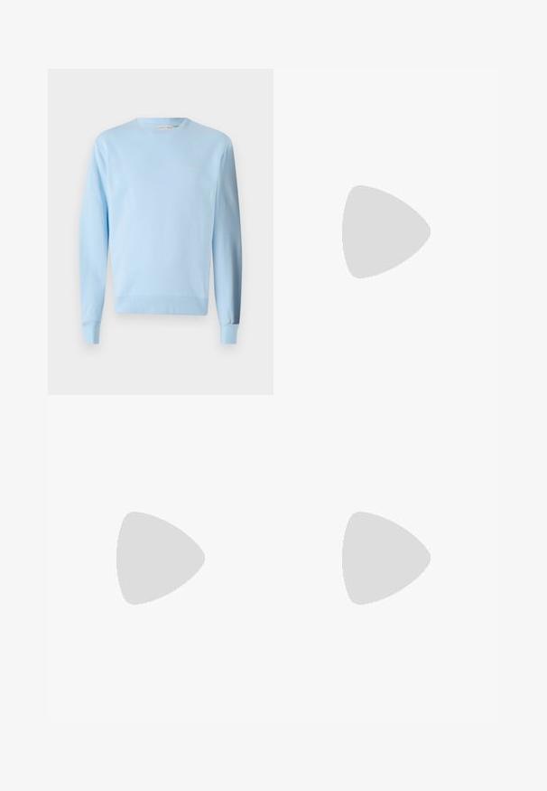 Tiger of Sweden EMERSON - Sudadera - light blue; Tiger of Sweden TENUTA - Pantalones - pale sand; Tiger of Sweden ACADEMI - Zapatos sin cordones - black; Emporio Armani Gafas de sol - matte blue