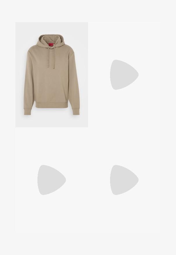 Hugo zīmola bēšs hoody ar ceļojumu kapuci, ribotām piedurknēm un apakšu, ar smalku logotipu uz krūtīm. Gluda auduma tekstūra.; Melnā T-kreklu ar īsām piedurknēm, kas izgatavots no mīksta auduma, ar apaļu kakla izgriezumu un diskrētu logotipu priekšpusē. Iekšējā apkakle ar oranžu akcentu.; Beige sporta bikses ar melniem sānu svītrām, ar elastīgu jostasvietu ar aukliņu, saspiestām potītēm un logotipu uz kreisās kājas.; Melnās kedas ar gludu ādas augšpusi, apaļu purngalu, plakaniem šņorēm, mīkstinātu apkakli un minimālistisku dizainu. Gumijas zole ar smalku rakstu.