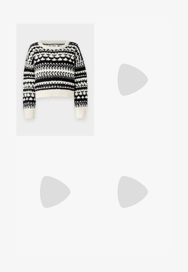 ONLY ONLALAIA LIFE O NECK - Πουλόβερ - birch/black; Μαύρο τζιν παντελόνι σε φλούο σχεδίαση, κατασκευασμένο από τζιν ύφασμα, με μεσαία μέση, μπροστινές τσέπες και κούμπωμα με κουμπί. Λείο ύφασμα με ελάχιστες λεπτομέρειες ραφής.; Μαύρες δερμάτινες μποτάκια μ�έχρι τον γ ankles με στρογγυλή μύτη, κορδόνια μπροστά και χοντρή ελαστική σόλα με υφή. Λωρίδα στην πλάτη.; Μαύρη δερμάτινη τσάντα φάκελος με καπάκι και χρυσή μεταλλική λεπτομέρεια αγκράφας. Περιλαμβάνει μαύρη θήκη και κομψό, μινιμαλιστικό σχέδιο.