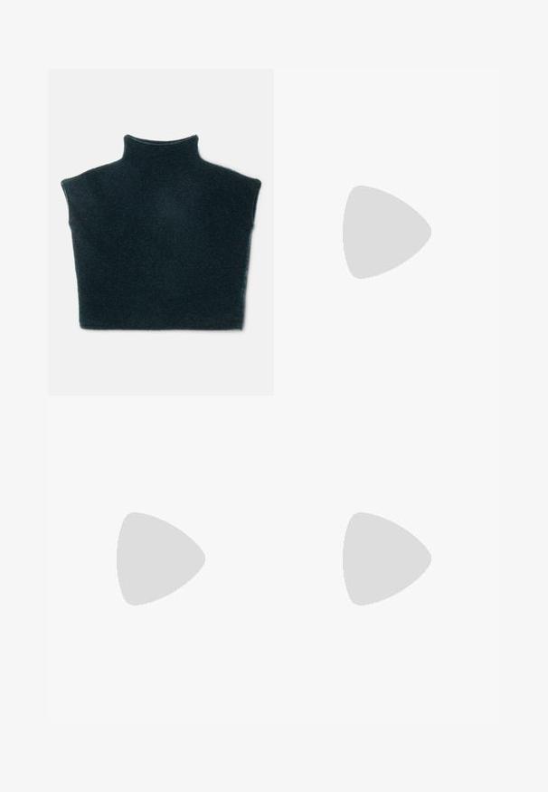 Filippa K XIMENA SWEATER - Džemperis - forest green; Adīts balts midi svārki ar teksturētu rakstu, kas ietver vertikālas līnijas un izgriezumus pie apakšmalas. Elastīgs vidukļa jostasvads. Mīksts materiāls.; Melna ādas baleta kurpe ar noapaļotu purngalu, gludu tekstūru, minimālu šuvju detalizāciju un elastīgu zoles dizainu.; Bordo ādas rokas soma ar atloku, zeltītām detaļām, plecu siksnu un gludu virsmu. Kompakta, taisnstūrveida forma.
