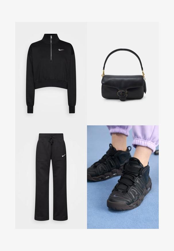 Nike Sportswear AIR MORE UPTEMPO - High-top trainers - black/anthracite/brown/black - Zalando.co.uk