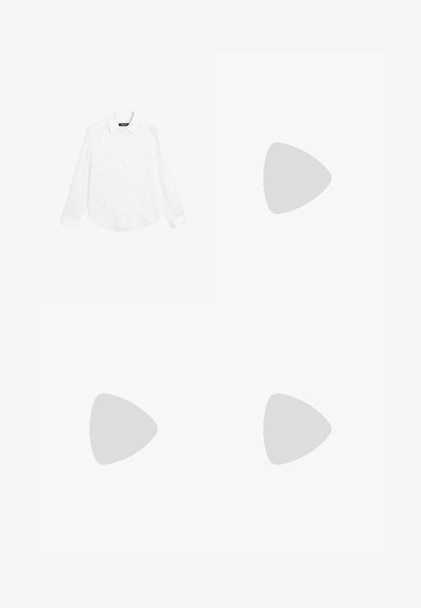 Massimo Dutti FLOWING SATIN LONG SLEEVE - Hemdbluse - white denim; Schwarzer Wickelrock aus glattem Stoff, mit asymmetrischem Design und seitlichem Knopfverschluss für zusätzliche Details.; Schwarzer Slingback-Schuh mit spitzem Zehenbereich, glänzender Lederoberfläche und dünnem, niedrigem Absatz. Verfügt über einen Ausschnitt an der Seite für Atmungsaktivität.; Schwarze Leder-Tote mit zwei langen Tragegriffen, einem gerafften oberen Teil und einem goldenen runden Akzent. Glatte Textur mit minimalistischem Design.