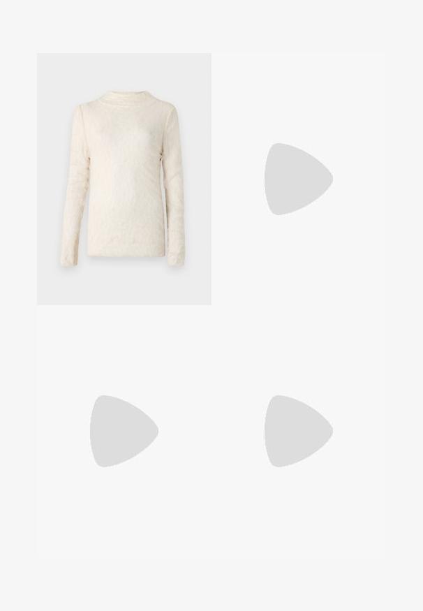 Hofmann Copenhagen KAREN - Majica z dolgimi rokavi - oyster; Svila midi krilo v odtenku off-white s razširjenim robom. Gladka tekstura, oprijet pas in subtilni šivi na vrhu.; Črne usnjene balerinke z zaobljenim nosom, gladko teksturo, minimalnimi šivi in fleksibilno zasnovo podplata.; Rjava usnjena torbica s poklopcem, zlato obarvani okovi, naramnica in gladka tekstura. Kompaktna pravokotna oblika.