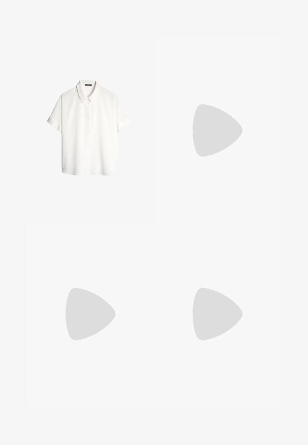 Chemise blanche à manches courtes avec col, dotée d'un devant à boutons. Confectionnée dans un matériau lisse avec une coupe ample. Design simple, sans motifs.; Jupe midi jaune moutarde, en tissu léger, avec une taille froncée et une silhouette fluide, présentant une texture lisse et un éclat subtil.; Escarpin à talon slingback à bout pointu en matériau beige lisse et brillant. Présente un design de découpes courbées et un talon aiguille fin. Détail de boucle en argent.; Sac bandoulière en cuir marron avec une forme incurvée, quincaillerie dorée et un accent en boucle. Comprend une bandoulière détachable.