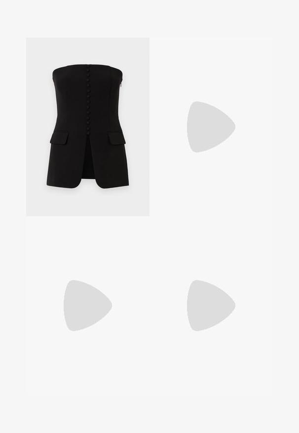 ONLY ONLELLY LIFE  - Bluse - black; Burgunderfarget blondeskjørt med blomsterdesign, semi-gjennomsiktig stoff og volangkant. En elastisk midje gir komfort og fleksibilitet.; Røde patentleder slingback hæle med spids tå, to spænde stropper og en slank, mellemhøj stiletto hæl. Glat tekstur.; Svart lærveske med en buet form, avtagbar stropp og gullbeslag. Vesken har et klaff med spenne-detall.