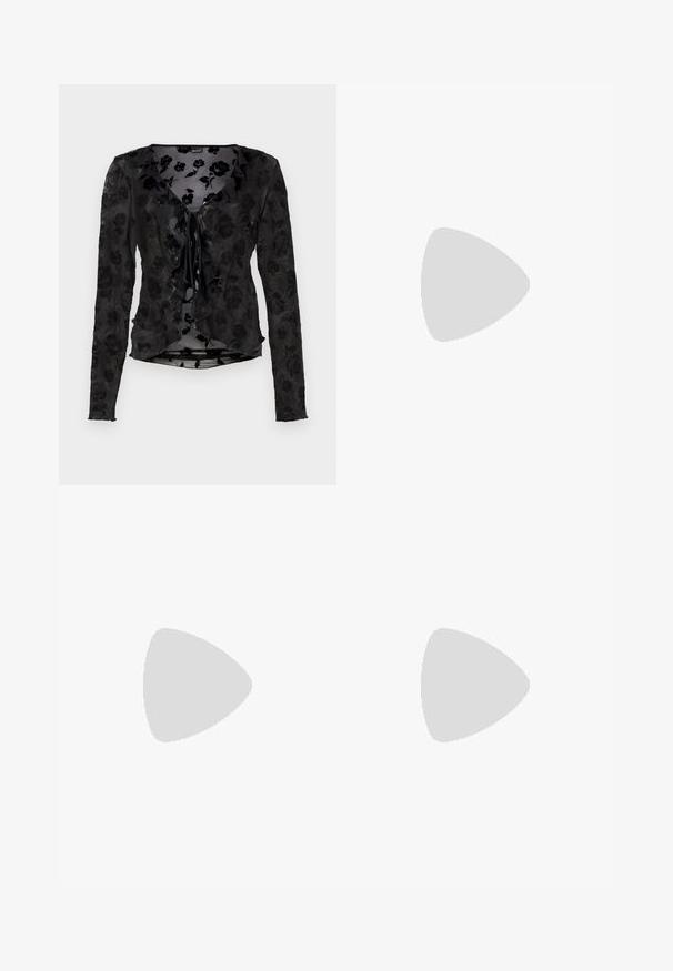 Gina Tricot BURNOUT - Blouse - black; Bershka Jean flare - black; Cesare Gaspari Chaussons - black; Anna Field by Zalando Sac bandoulière - brown