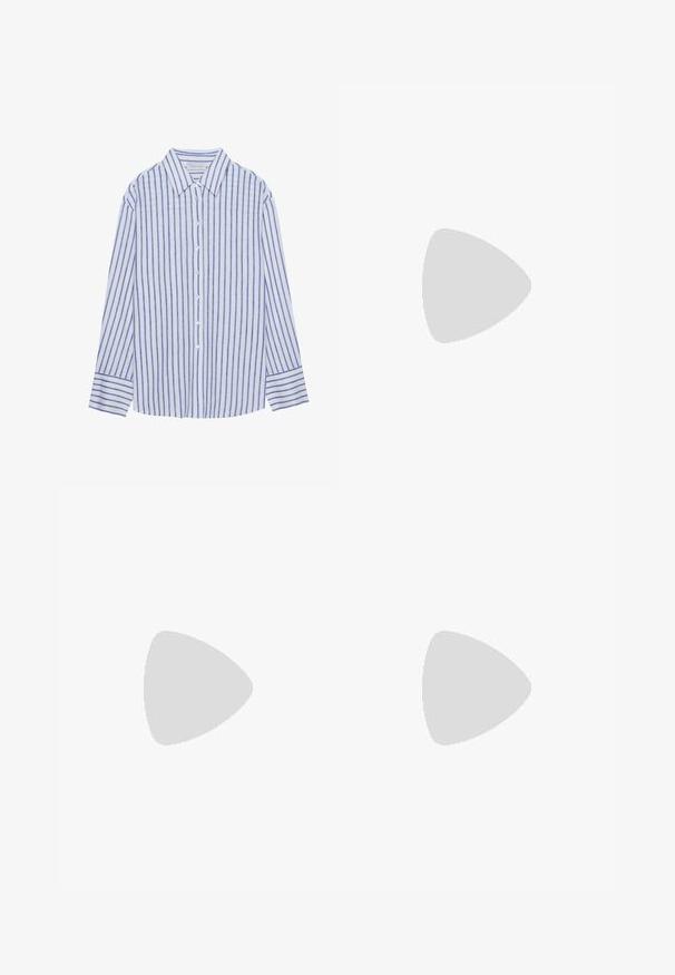 Anna Field LINEN BLEND MIX SHIRT - Button-down blouse - white; Vero Moda Tall VMBEATE WIDE PANT - Trousers - medium grey melange; Mango Classic heels - ecru; Ray-Ban AVIATOR REVERSE  - Sunglasses - green mirror/silver-coloured; Swarovski MATRIX DROP CUT - Ring - silver-coloured