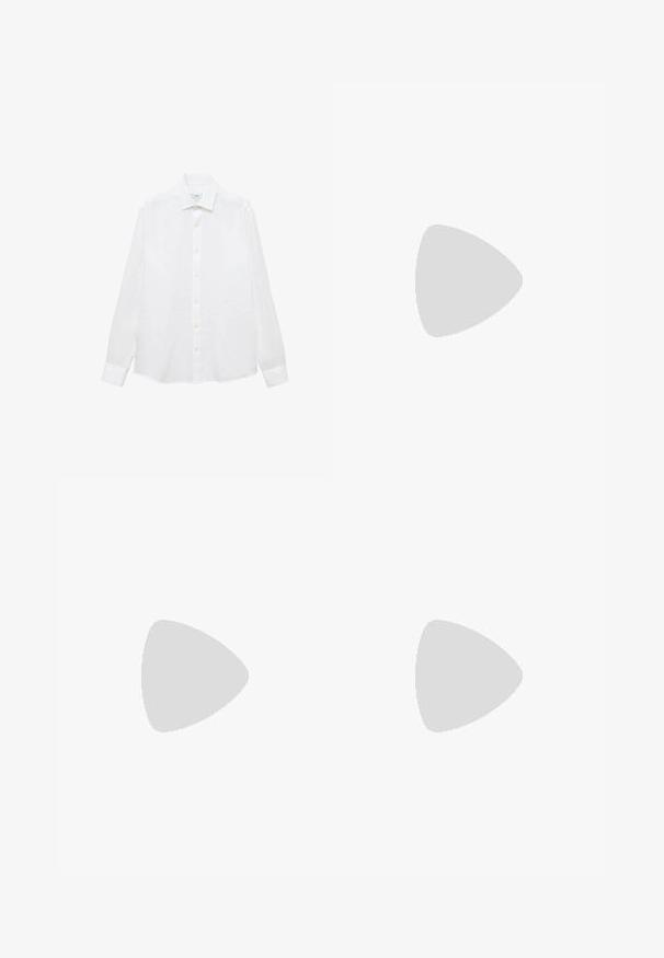 Svetlomodré tričko s krátkym rukávom vyrobené z textúrovanej pleteniny s horizontálnymi pruhmi. Okrúhly výstrih a voľný strih.; Biela polokošeľa s dlhými rukávmi vyrobená z bavlny. Má golier s gombíkmi, predné gombíky a rovný lem. Bez vzorov alebo akcentov.; Modré džíny s rovnými nohavicami a vysokým pásom, so zapínaním na gombík a zips, prednými vreckami a malou bielou značkovou nálepkou na pravom vrecku.; Mentolový sveter, džínsové šortky a olivovozelené nazúvacie topánky. Sedí na svetlýchkomode proti texturovanej šedej stene.; Korytnačkové slnečné okuliare s hnedými gradientovými šošovkami, zaobleným tvarom a čiernymi akcentmi na ramienkach; obsahujú dva malé kovové študov pri šošovkách.; Čierna kožená crossbody taška s preklopom, dvoma striebornými prackami, žltým prešívaním a nastaviteľným popruhom. Vyznačuje sa hladkou textúrou a kompaktným dizajnom.