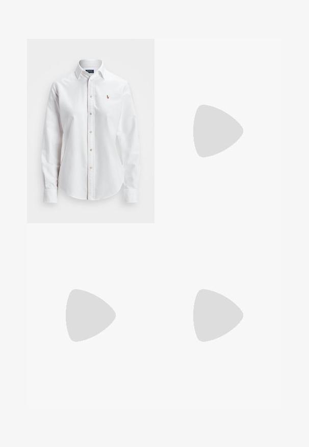 Čierne rebrované tričko s okrúhlym výstrihom a krátkymi rukávmi. Tkanina má textúrovaný vzhľad, čo zabezpečuje priliehavý strih.; Biela košeľa s dlhými rukávmi a gombíkmi vyrobená z bavlny, s klasickým golierom a malým vyšitým logom na hrudi.; Čierna minisukňa vyrobená z hladkého, elastického materiálu; má rovný strih s nenápadným lemom a bez viditeľných zapínaní alebo vzorov.; Čierne kožené loafers so zaoblenou špičkou, výrazným švom a štruktúrovanou gumovou podrážkou. Disponujú dekoračnou kovovou súčiastkou na prednej časti.