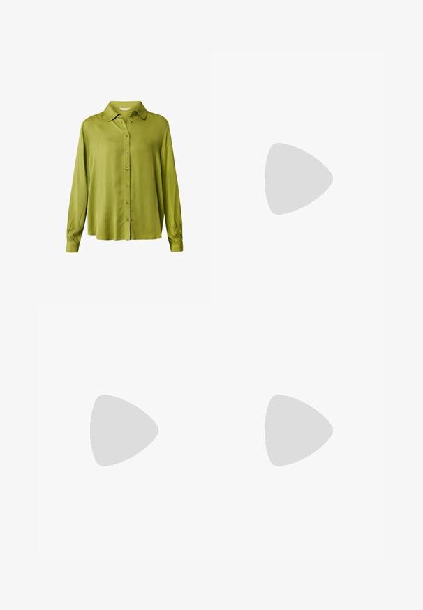 Mexx Camicia - ochre green; Gonna a metà lunghezza in tessuto liscio e vibrante verde lime. Presenta un design semplice e su misura con vita elastica e una silhouette fluida.; Dr. Martens BUZZ - Scarpe senza lacci - light tan; Even&Odd by Zalando Occhiali da sole - blue
