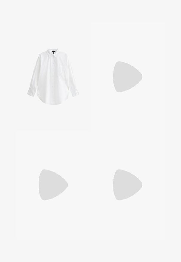 New Look Camicia - white; Pantaloni sportivi neri con strisce laterali bianche, cinturino elastico e patch con logo. Realizzati in tessuto morbido e leggero. Design a gamba dritta.; Le sneaker Nike a basso profilo in bianco e nero presentano una tomaia in pelle liscia, punta rotonda, chiusura con lacci e una suola in gomma con un motivo.; Occhiali da sole neri rettangolari con lenti scure, finitura lucida, aste larghe e design della montatura spessa. Nome del marchio inciso su un'asta.