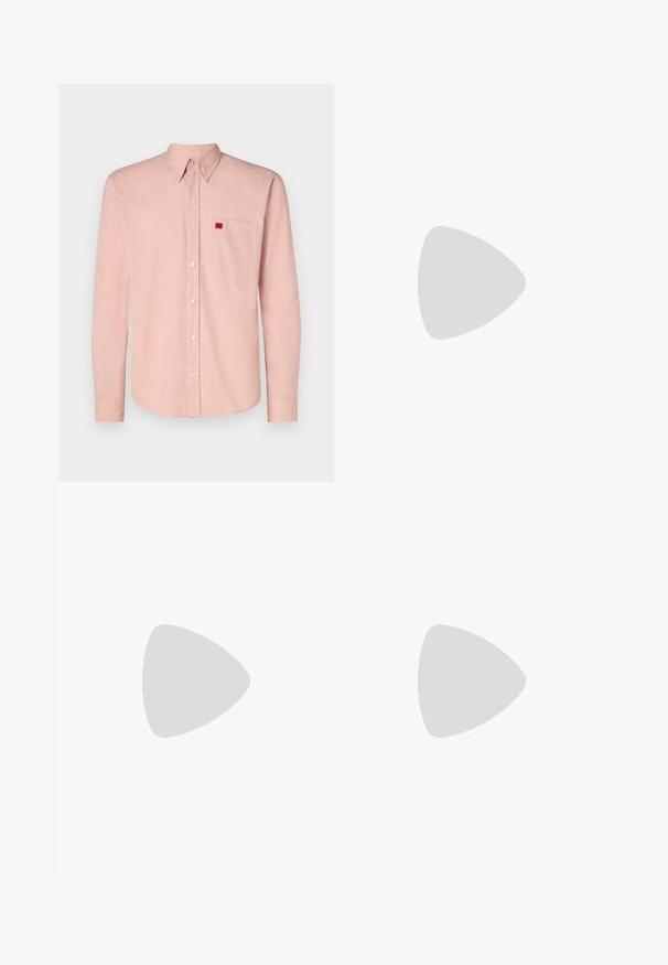 HUGO EVITO - Overhemd - orange; Witte katoenen T-shirt met een ronde hals, korte mouwen en een klein geborduurd logo met bergen en tekst op de linkerborst.; Lichtbeige sweatpants van katoen, met een elastische tailleband, geribde boorden en een groen logo met een bladerenontwerp op het linkerpand.; Witte leren sneaker met ronde neus, vetersluiting aan de voorkant en zwarte hakaccent. Beschikt over een klein geborduurd krokodillenlogo aan de zijkant.