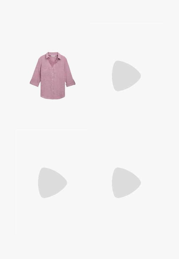 TOM TAILOR STRUKTURIERTE  - Hemdbluse - pink velvet; Schwarze Hose mit geradem Schnitt, ausgestattet mit Fronttaschen und Seitenschlitzen am Saum. Hergestellt aus weichem, glattem Stoff. Geeignet für verschiedene Anlässe.; Schwarze Leder-Sandale mit offenem Zehenbereich, breitem Riemen und solidem Blockabsatz. Sie zeichnet sich durch eine glatte Textur und ein minimales Design aus.; Schwarze Laptoptasche aus Leder mit glatter Textur, rechteckiger Form und zwei langen Griffen. Keine sichtbaren Beschläge oder Verzierungen.