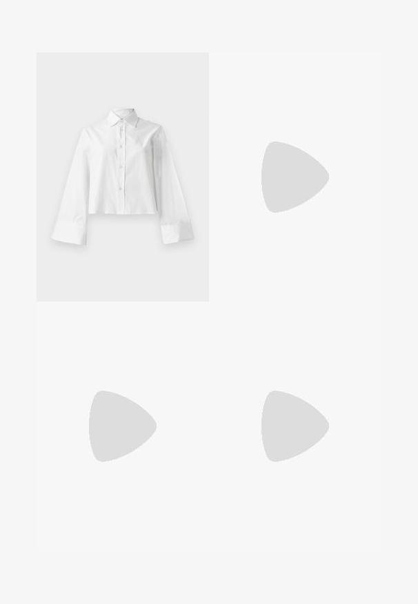 Λευκό κοντό πουκάμισο με κουμπιά μπροστά, κλασικό γιακά και μακριά φαρδιά μανίκια με λεπτομέρειες στο μανίκι. Φτιαγμένο από απαλό βαμβακερό υλικό.; Κόκκινη φούστα με ρυτίδες και ασύμμετρο τελείωμα. Διαθέτει στρωτές ρυτίδες κατά μήκος της μέσης και των πλαισίων, κατασκευασμένη από λείο ύφασμα. Ελαστική μέση.; GIABORGHINI Ψηλοτάκουνα παπούτσια - blue; Μαύρη δερμάτινη τσάντα με υφή, ορθογώνιο σχήμα, ρυθμιζόμενη λαβή και μεταλλικό λογότυπο στη μπροστινή πλευρά.