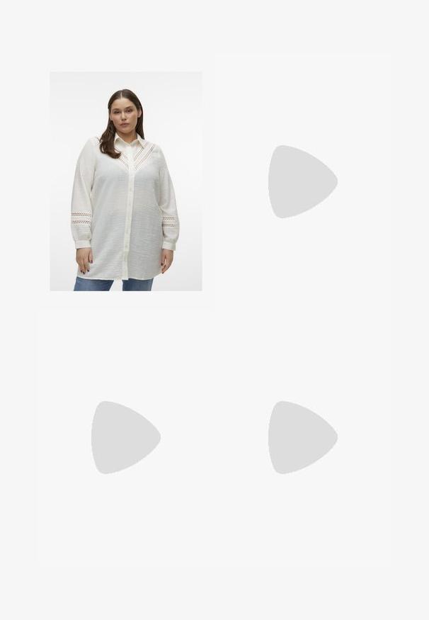 Camicia bianca button-up in tessuto leggero e testurizzato, con dettagli intagliati intricati su spalle e maniche, e una vestibilità rilassata.; Abito nero con spalline a spaghetti regolabili e schiena incrociata. Presenta un corpetto aderente e una gonna svasata, realizzato in tessuto morbido.; Sneaker alte nere in tela con suole e lacci bianchi. Presentano un logo circolare sul lato e cuciture bianche a contrasto.; Borsa a tracolla in pelle nera con hardware argentato, design strutturato, chiusura magnetica e tracolla rimovibile. Accenti testurizzati sugli angoli.