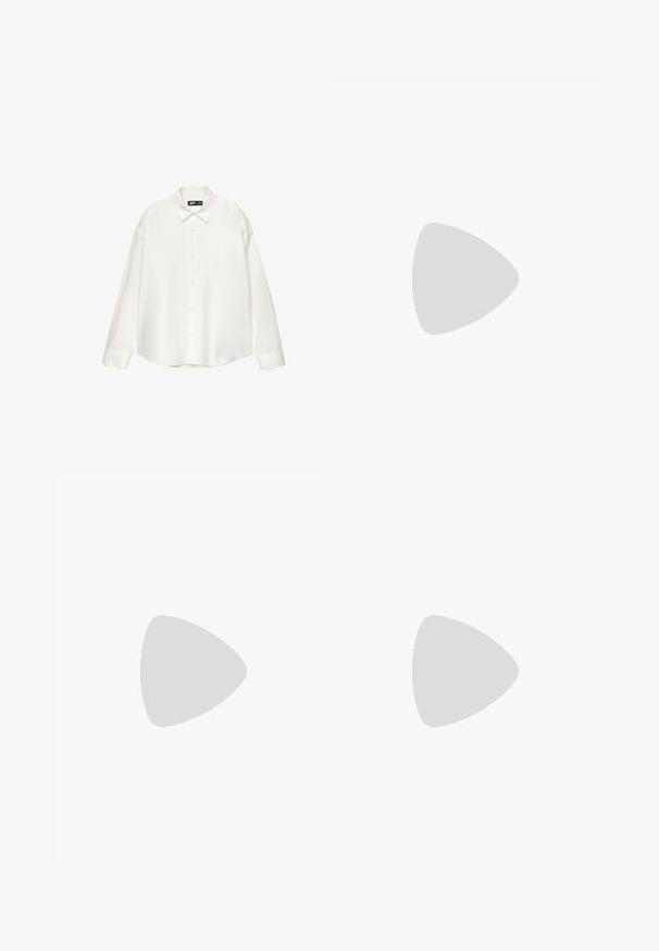 Biała koszula zapinana na guziki, wykonana z gładkiego materiału, z kołnierzykiem w szpic, długimi rękawami i luźnym, pudełkowym krojem.; Next - T-shirt z nadrukiem; Czarne szorty dresowe wykonane z mieszanki bawełny. Posiadają elastyczny pas z sznurkiem, boczne kieszenie oraz luźny krój.; Czarne sneakersy z teksturowaną cholewką ze skóry z tłoczeniem w kształcie krokodyla, okrągłym noskiem oraz kontrastującą białą gumową podeszwą o gładkim wykończeniu.