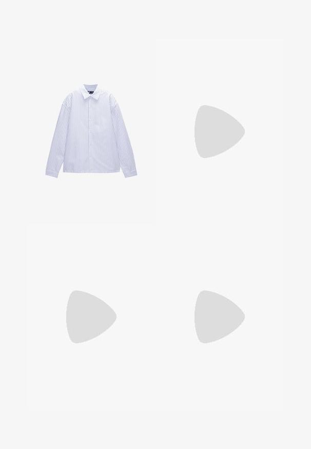 PULL&BEAR STRIPED - Camicia - white; T-shirt bianca in cotone con scollatura a girocollo, maniche corte e vestibilità rilassata. Presenta un design semplice senza motivi o accenti.; Pantaloni in lino beige chiaro con vita elastica e cordoncino. Design a gamba dritta con una texture liscia e leggermente affusolata alle caviglie.; Sneaker in pelle bianca con una texture liscia, suola in gomma bianca e punta del tallone in pelle marrone. Presenta lacci rotondi e dettagli con logo in rilievo.