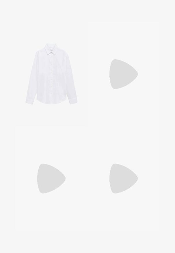 Biała koszula z długim rękawem z bawełny. Posiada kołnierzyk w szpic, zapięcie na guziki i pojedyncze mankiety. Minimalistyczny design bez wzorów.; Zielonooliwkowe bawełniane spodnie, o prostym kroju, z plisami z przodu i z zapięciem na guzik w talii. Brak widocznych kieszeni.; Beżowe skórzane sneakersy z trzema poziomymi paskami, okrągłym noskiem, płaską brązową gumową podeszwą oraz miękkim materiałowym wykończeniem na kołnierzu i języku.; Brązowa skórzana torba na ramię z białym przeszyciem, prostokątny kształt, zamek błyskawiczny oraz beżowy regulowany pasek. Posiada dwie przednie kieszenie.