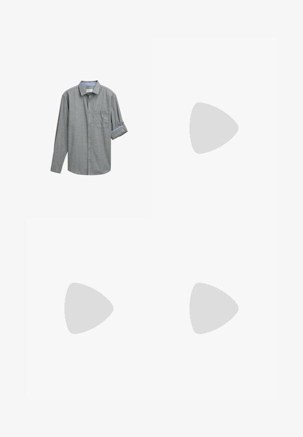 Chemise grise à manches longues avec un motif à carreaux, col boutonné, une poche poitrine et un poignet retroussé avec un accent bleu.; Pantalons de jogging gris en tissu doux, avec une taille élastique, des poches latérales et une conception de jambe fuselée.; Baskets avec une tige en cuir blanc, un bout en daim gris et trois bandes noires. Présente un logo bleu sur la languette et une semelle en caoutchouc texturée.; Arnette THEKIDD UNISEX - Lunettes de soleil - black