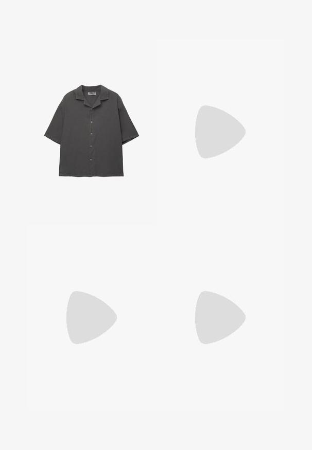 PULL&BEAR LINEN BLEND - Skjorter - dark grey; PULL&BEAR TAILORED  - Bukser - black; Pier One by Zalando Business loafers - white; Urban Classics POROS WITH CHAIN - Solbriller - black