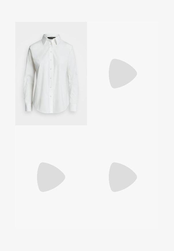 Biała, długowiedziałowa koszula z guzikami, wykonana z bawełny. Posiada klasyczny kołnierzyk, siedem guzików oraz subtelne logo haftowane na piersi.; ONLY Tall ONLEDINA FLARE PANT - Spodnie materiałowe; Białe trampki z gładką syntetyczną cholewką, okrągłym noskiem, sześcioma oczkami na sznurowadła i niskoprofilową gumową podeszwą z fakturowanymi detalami.; Czarna skórzana torebka o strukturalnym wzorze, gładkiej fakturze i dwóch górnych rączkach. Posiada złote akcenty oraz logo na dole.